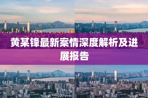 黃某鋒最新案情深度解析及進(jìn)展報(bào)告