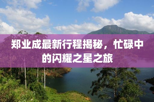 鄭業(yè)成最新行程揭秘，忙碌中的閃耀之星之旅
