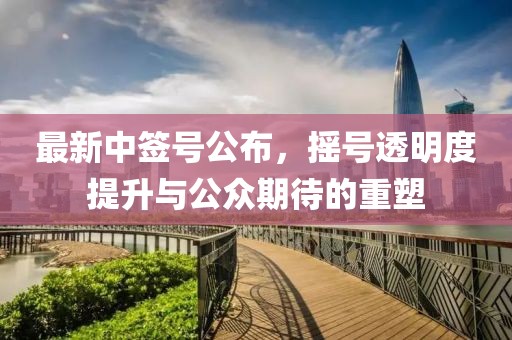最新中簽號公布，搖號透明度提升與公眾期待的重塑