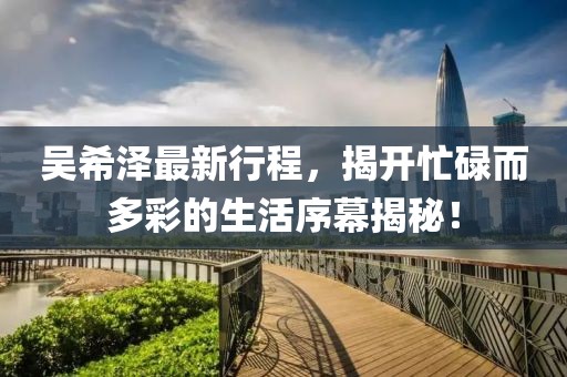吳希澤最新行程，揭開忙碌而多彩的生活序幕揭秘！