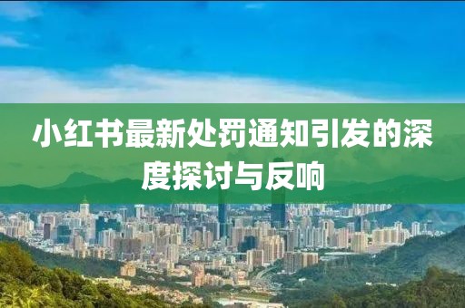 小紅書最新處罰通知引發(fā)的深度探討與反響