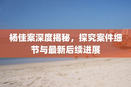 楊佳案深度揭秘，探究案件細(xì)節(jié)與最新后續(xù)進(jìn)展