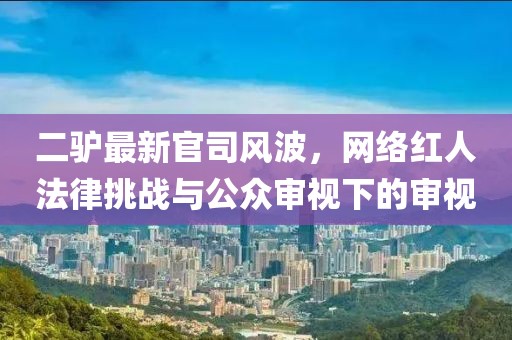 二驢最新官司風(fēng)波，網(wǎng)絡(luò)紅人法律挑戰(zhàn)與公眾審視下的審視