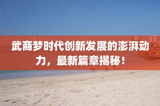 武商夢時代創(chuàng)新發(fā)展的澎湃動力，最新篇章揭秘！