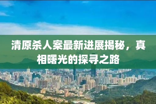 清原殺人案最新進展揭秘，真相曙光的探尋之路