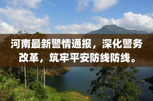 河南最新警情通報(bào)，深化警務(wù)改革，筑牢平安防線防線。