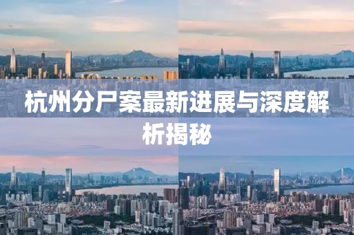杭州分尸案最新進(jìn)展與深度解析揭秘
