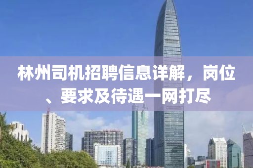 林州司機(jī)招聘信息詳解，崗位、要求及待遇一網(wǎng)打盡