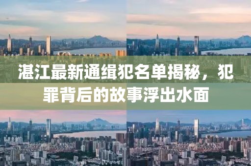 湛江最新通緝犯名單揭秘，犯罪背后的故事浮出水面