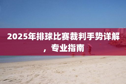 2025年排球比賽裁判手勢詳解，專業(yè)指南