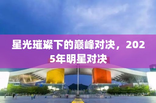 星光璀璨下的巔峰對(duì)決，2025年明星對(duì)決