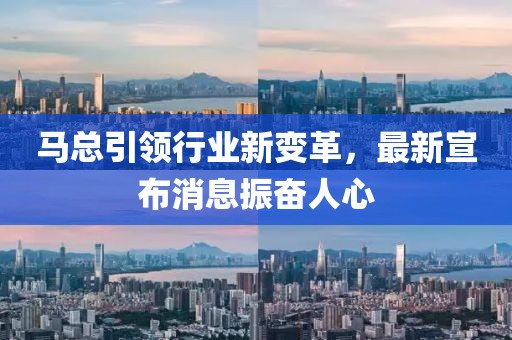 馬總引領行業(yè)新變革，最新宣布消息振奮人心