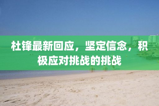 杜鋒最新回應(yīng)，堅(jiān)定信念，積極應(yīng)對(duì)挑戰(zhàn)的挑戰(zhàn)