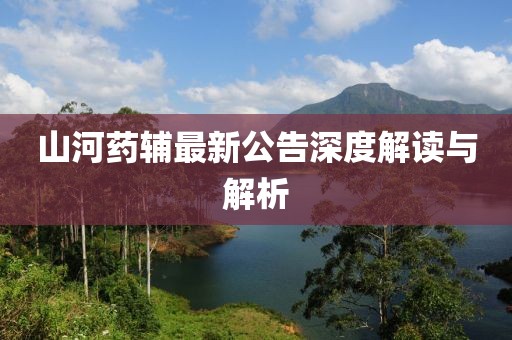 山河藥輔最新公告深度解讀與解析