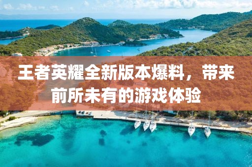 王者英耀全新版本爆料，帶來前所未有的游戲體驗