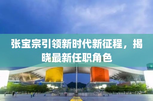張寶宗引領(lǐng)新時(shí)代新征程，揭曉最新任職角色