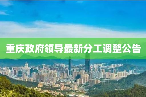 重慶政府領(lǐng)導(dǎo)最新分工調(diào)整公告