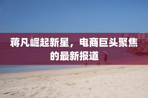 蔣凡崛起新星，電商巨頭聚焦的最新報(bào)道